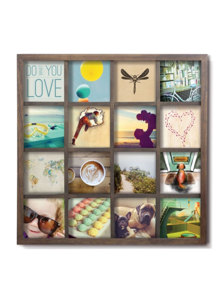 Frame with various photos inside