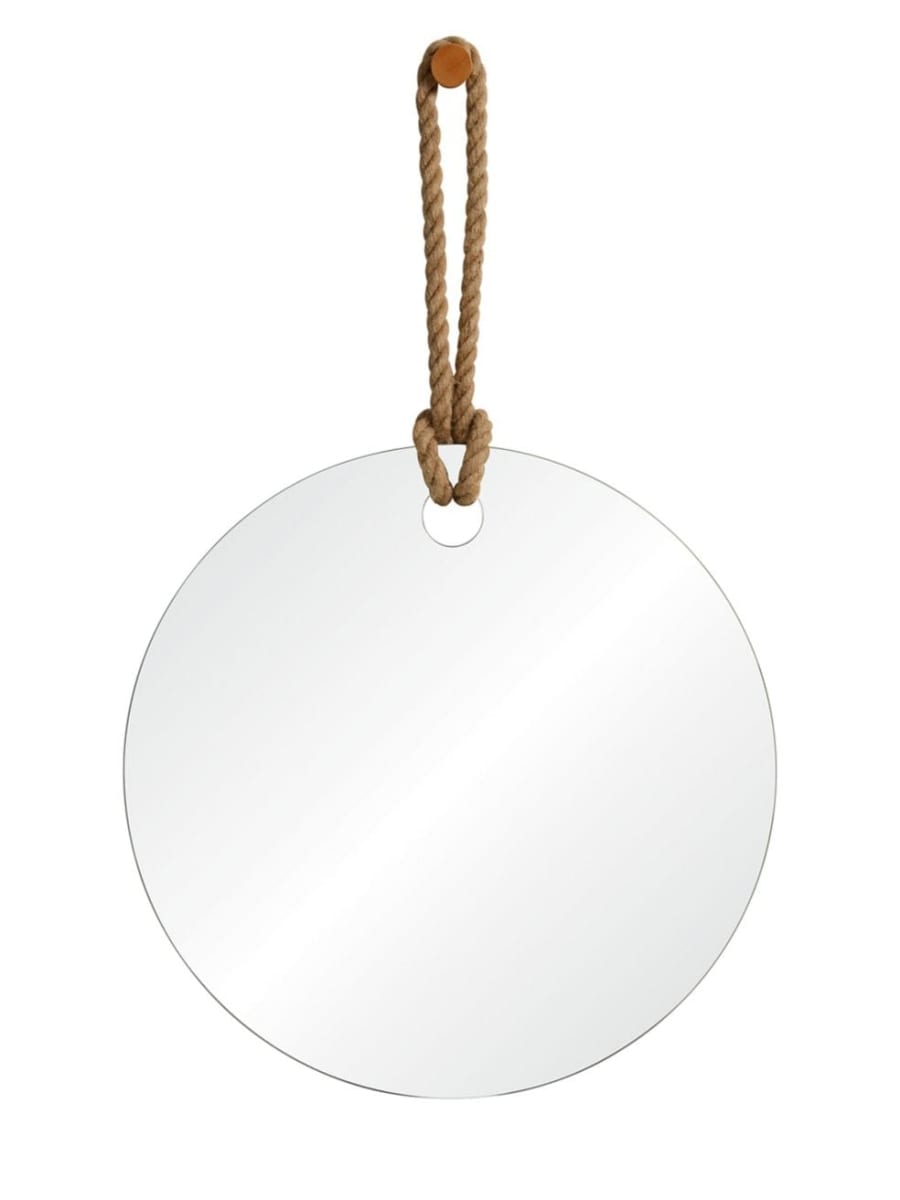 Wooden rope hanging mirror