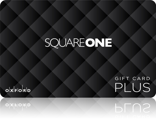 Square One gift card with reflection.